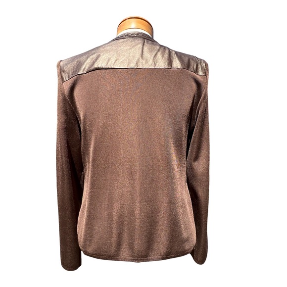 Nygard Women’s Bronze Leather & Knit Jacket Size Medium - Picture 5 of 14
